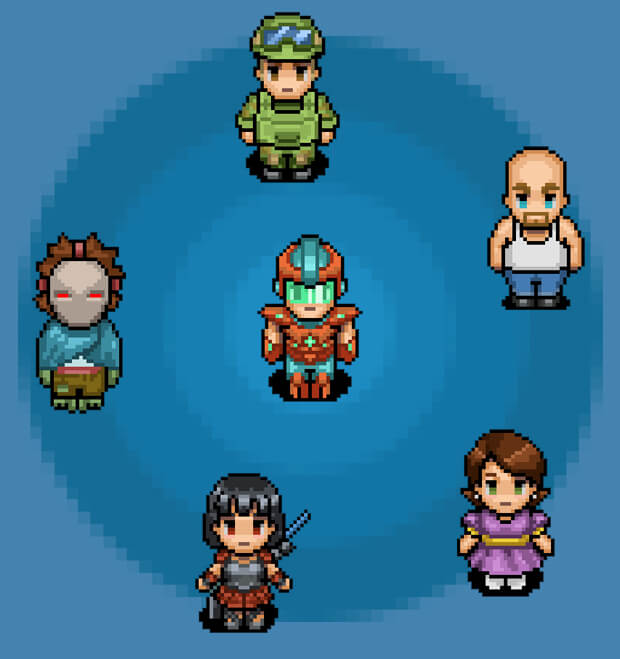 6 characters image